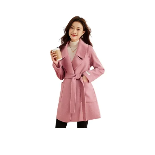 Still quiet Фуронг Розовое Женское Пальто