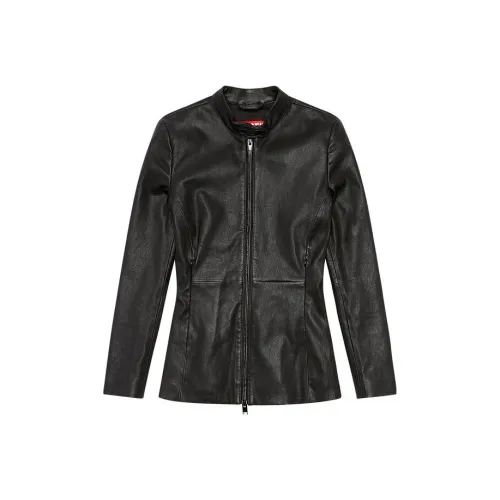 DIESEL Кожа Куртка Женская Черная