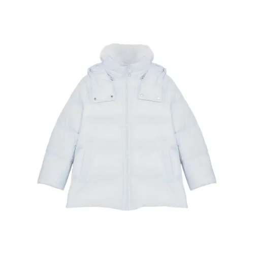 Yves Salomon Пуховик Женский Светло-Синий