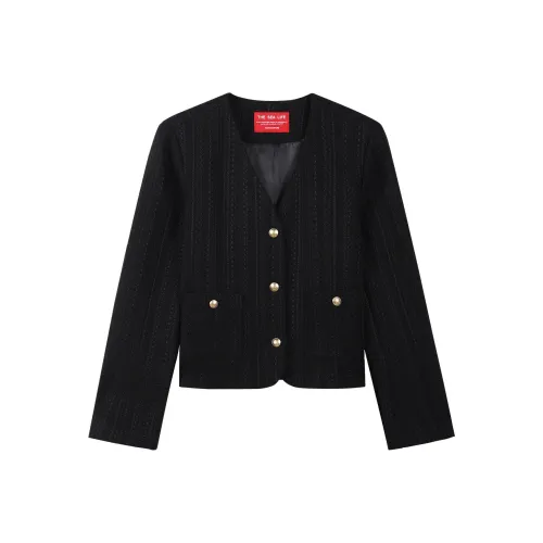 THE SEA LIFE Укороченная куртка женские черный маг