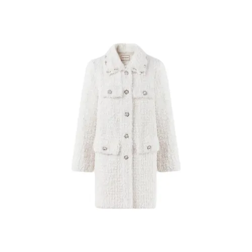 Cocoon Экрю Женское Пальто