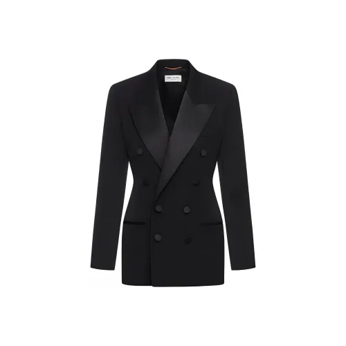 SAINT LAURENT SS24 Бизнес Костюм Пальто Женское Черное