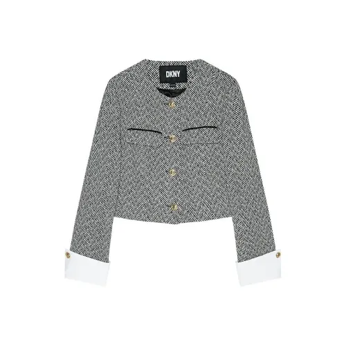 DKNY Cropped Coat Women's Black Color