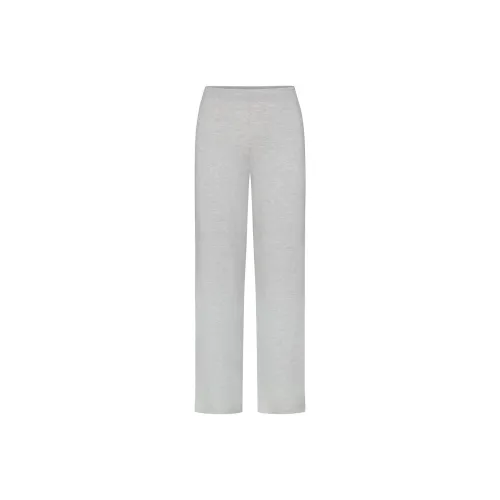 SKIMS Sleep Straight Leg Брюки Повседневные Брюки Женские Меланжевый Серый Светлый Фотиния Серый