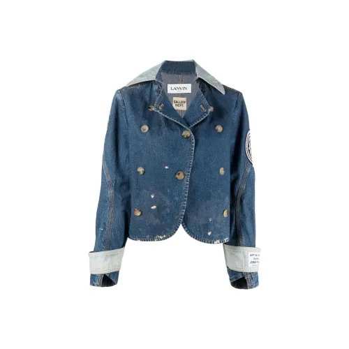 Lanvin x Gallery Dept. Коллаборация SS22 Деним Куртка Женская Синяя