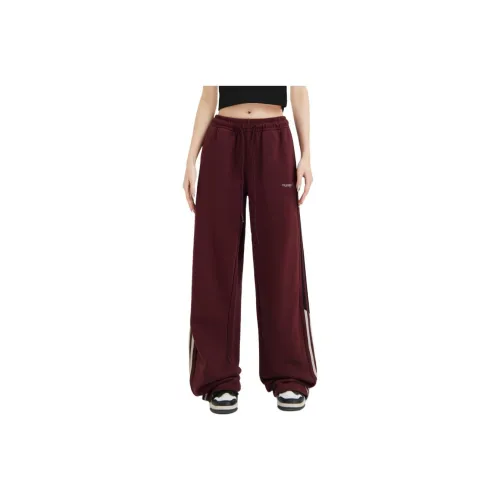 HUFFNPUFF Повседневные брюки Женские Бордовый