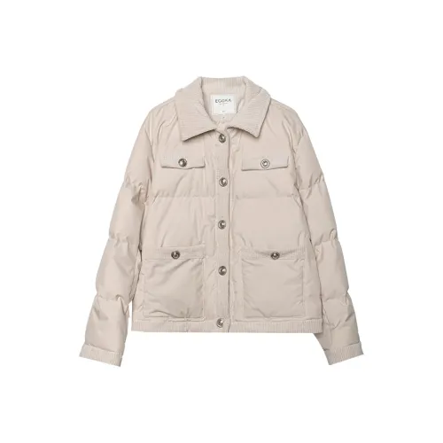 EGGKA Абрикос Женские Объёмные Куртки (Пуфы)