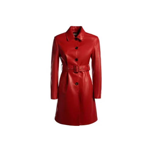 BALLY Кожа Куртка Женская Красная