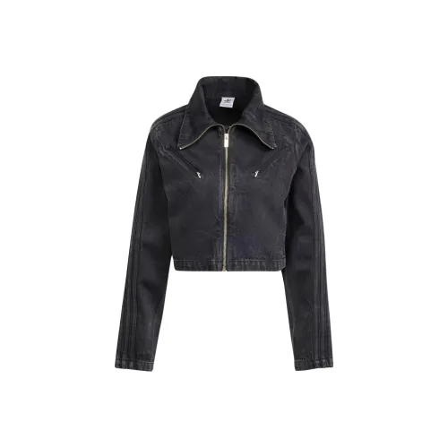 Adidas Originals Fashion Montreal Denim TRACK TOP Denim Jacket Women's Black