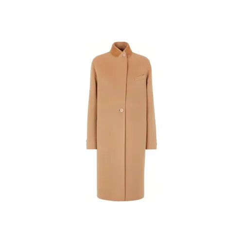 FENDI FW22 Velvet Feel Пальто Женское CAMEL