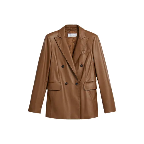MaxMara Верблюжий Женские Кожаные Куртки