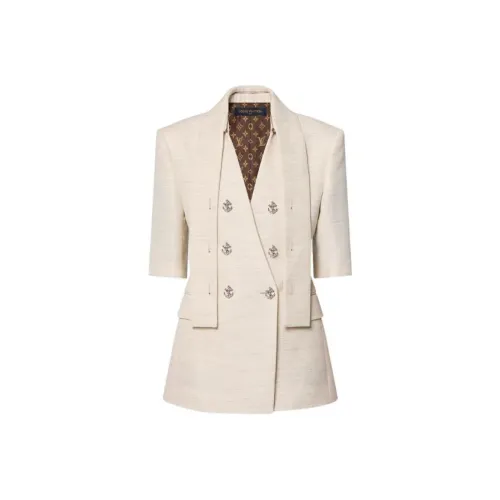 LOUIS VUITTON SS24 Бизнес Костюм Пальто Женское Светлый Бежевый