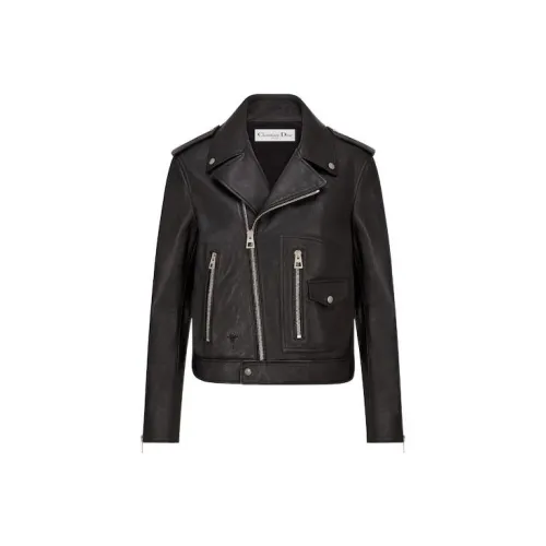 DIOR Кожа Куртка Женская Черная