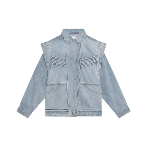 ISABEL MARANT Ледяной синий Женские джинсовые куртки