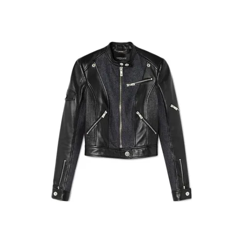 VERSACE Черное Женское Короткое Пальто