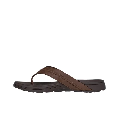 Skechers Relaxed Fit Slip-Resistant Flip-Flops Men's Brown