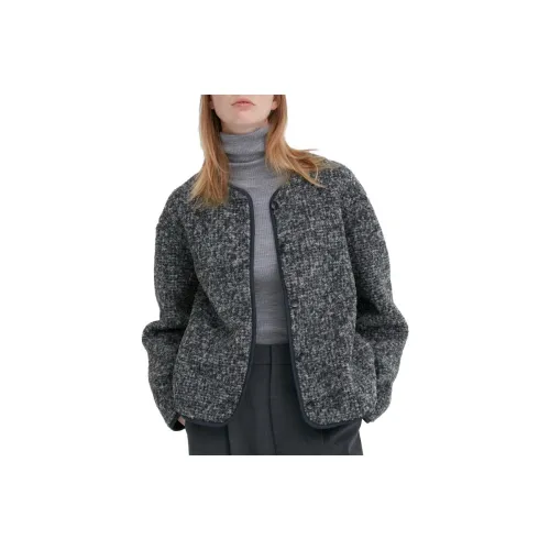 UNIQLO Бархат Feel Пальто Женское Темно-Серый