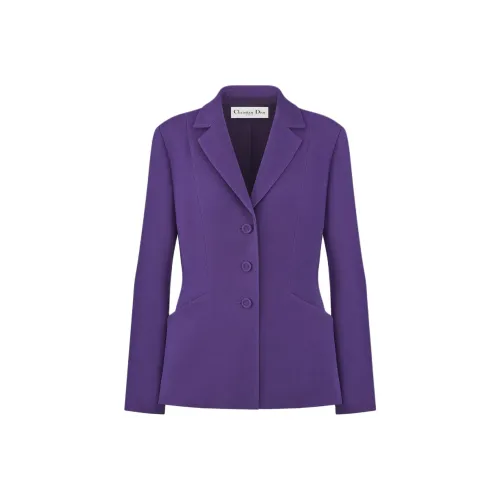 DIOR 30 Montaigne FW24 Бизнес-костюм Пальто Женское Фиолетовое