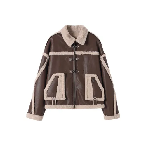 ANDN Хлопковый пуховик женский темно-коричневый