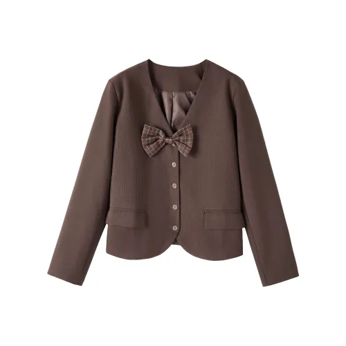 Лето будет проведено после ужина. Осень и зима Укороченный Куртка Женские Gift Box Set Включено Коричневый