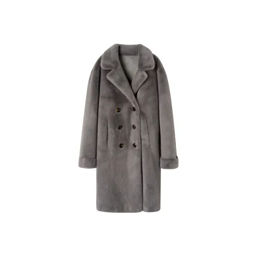 Осень и зима мех женский набор в подарочной коробке включен серый