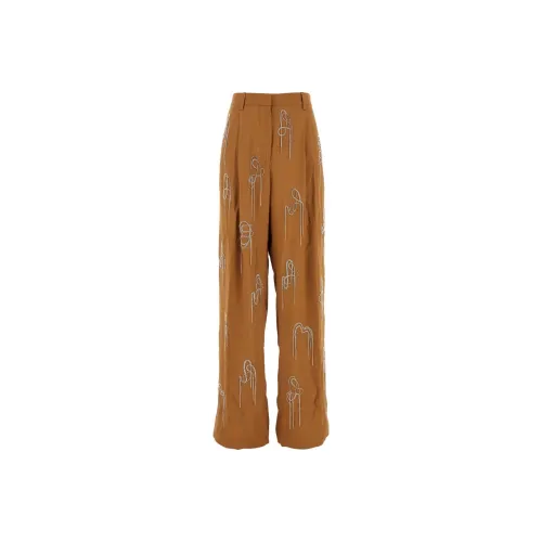 DRIES VAN NOTEN Светло-янтарные Женские Повседневные Брюки