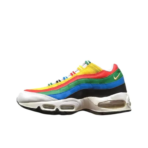Nike Air Max 95 Low Беговые кроссовки Топ Унисекс Белый Красный Синий