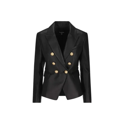 BALMAIN Черные Женские Кожаные Куртки