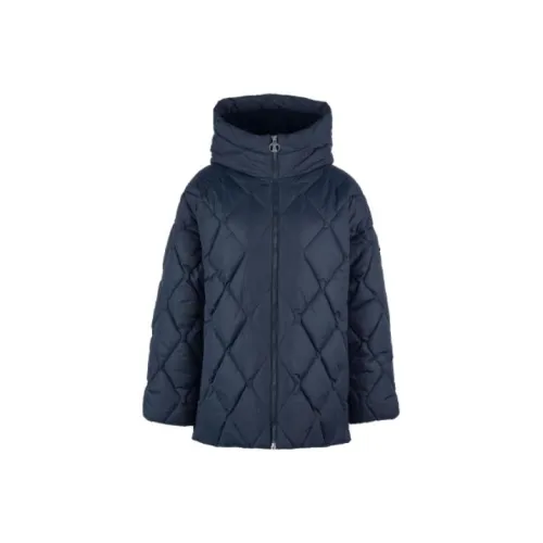 BARBOUR Хлопковый пуховик женский темно-морской синий