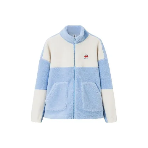 Anta Ярко-синий/Euryale Белый Женские Бархатные Куртки