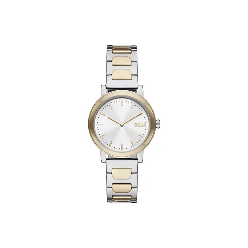 DKNY Женские часы Кварцевый механизм ремешок из нержавеющей стали 34 мм белый циферблат