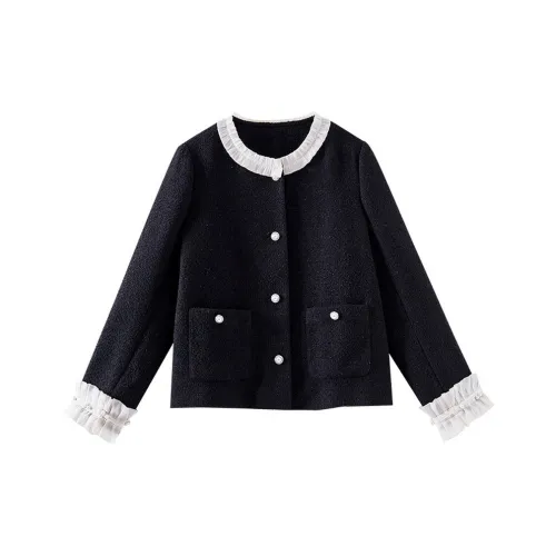 OUNIXUE Cropped Coat Women's Black OUNIXUE Укороченное пальто женское черное