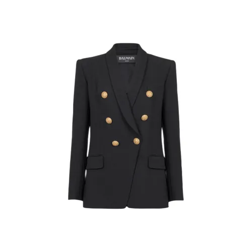 BALMAIN 6 пуговица шерсть куртка бизнес-костюм пальто женские черный