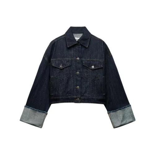 ZARA Синие Женские Джинсовые Куртки