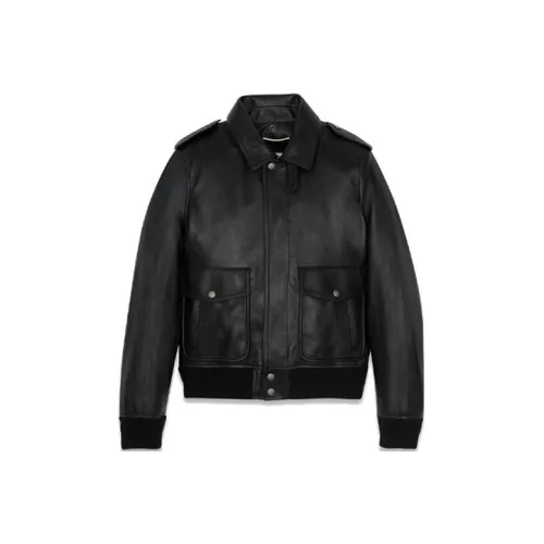 SAINT LAURENT Кожа Куртка Куртка Женская Черная