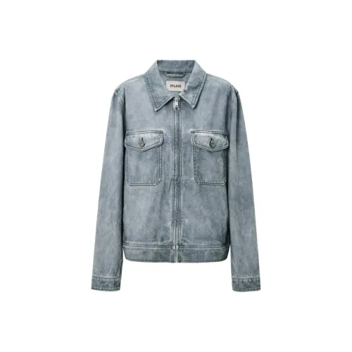 PP LAND Деним Куртка Женские Stir Fried Цвет синий Серый