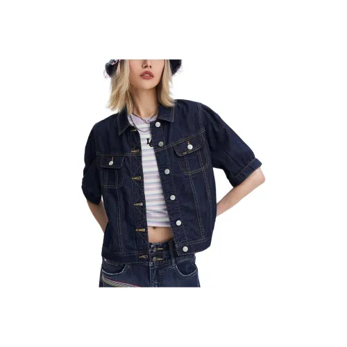 Lee совместный бренд модель Деним Куртка Женская Темно-синий