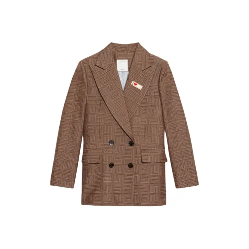 Sandro Бизнес-костюм женский цвет хаки