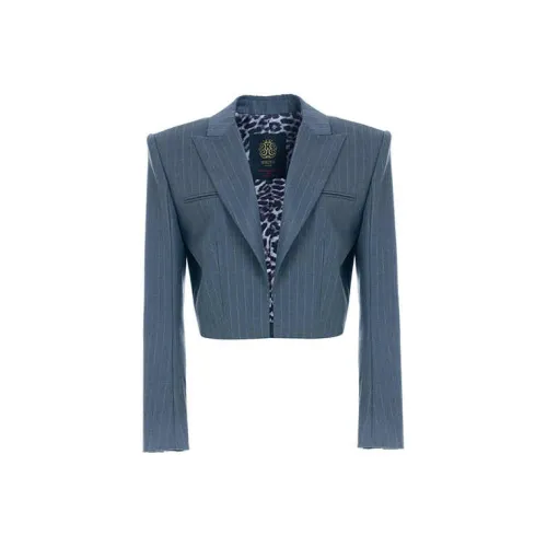 BESIONIA FW23 Cropped Jacket Women's Gray Stripes BESIONIA FW23 Укороченная куртка женская с серыми полосами