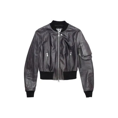 DIESEL Черные Женские Кожаные Куртки