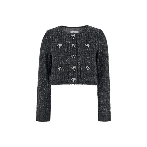 Self Portrait Cropped Coat Women's Black