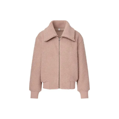 UNIQLO Бархат Feel Пальто Женское Пастельно-Розовый