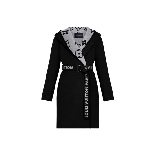 LOUIS VUITTON Новые ежеквартальные продукты LV Бархат Feel Пальто Женские Черный