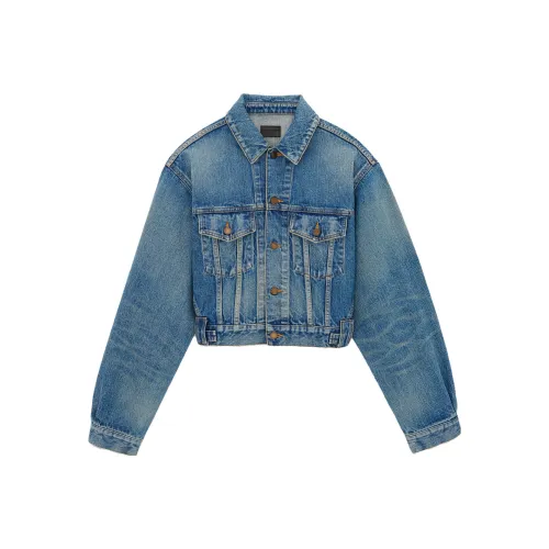 SAINT LAURENT FW23 Denim Jacket Women's Blue SAINT LAURENT FW23 Деним Куртка Женская Синяя