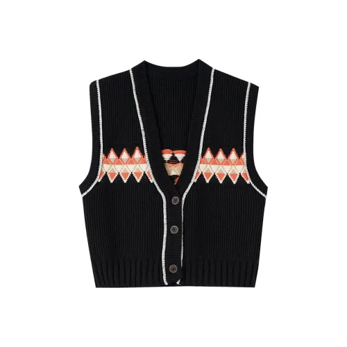 OUNIXUE Черные Женские Жилеты