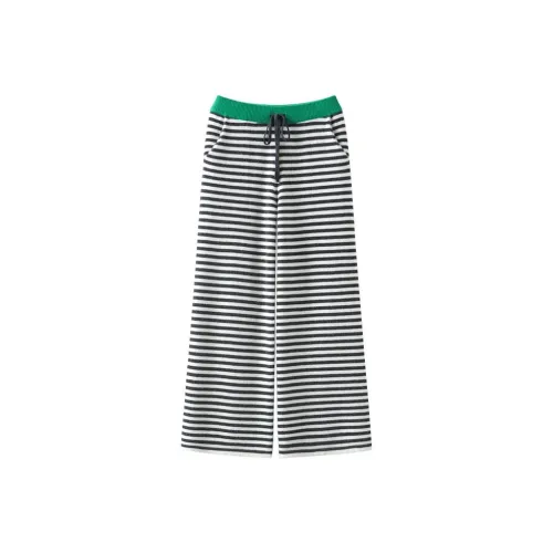 MAIGRE SIMHAT Повседневные брюки Женские Черно-белые полосы