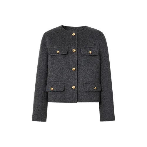 Hopeshow Пальто Женское Черное Серое