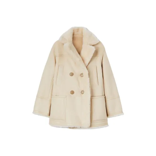 Loro Piana FW22 Кожа Куртка Женская Бежевая