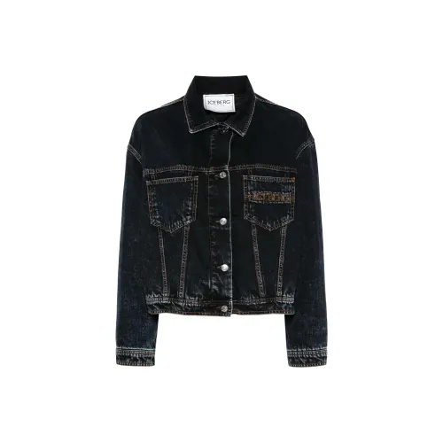 Цвет айсберга FW24 Деним Куртка Женская Полночный синий