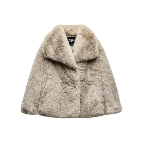 ZARA ZW Series Куртка Женская Темно-Серый Коричневый